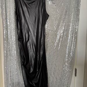 Elegant Black Draped Dress